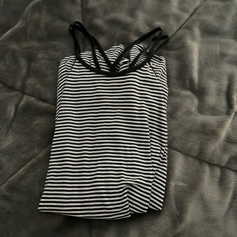 Hollister black/white striped tank top